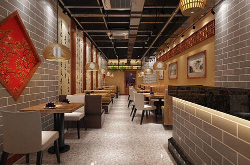 蒸湘传统中式餐厅餐馆装修设计效果图