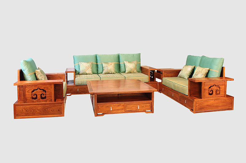 蒸湘中式实木沙发简直太美了